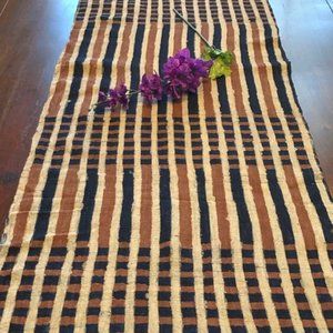 Table runner Hand Spun hand dyed painted stripe